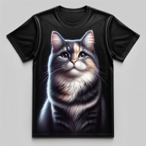 1c-Pet Cat -t-shirt-black