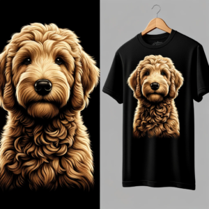 2-Golden doodle-black-t-shirt