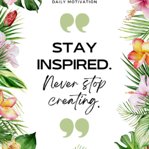 Watercolor Tropical Flowers Quote Poster