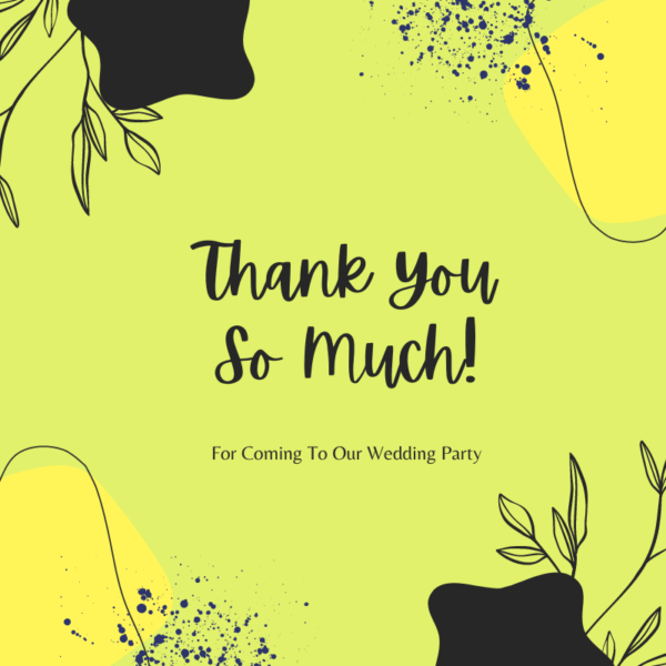 Brown Beige Aesthetic Wedding Party Thank You Card (800 x 800 px)