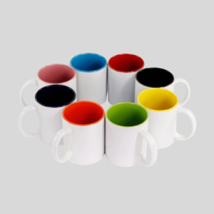 Colored cup with colored handle